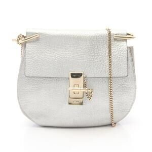Chloe Drew Shoulder Bag Leather Silver Tone